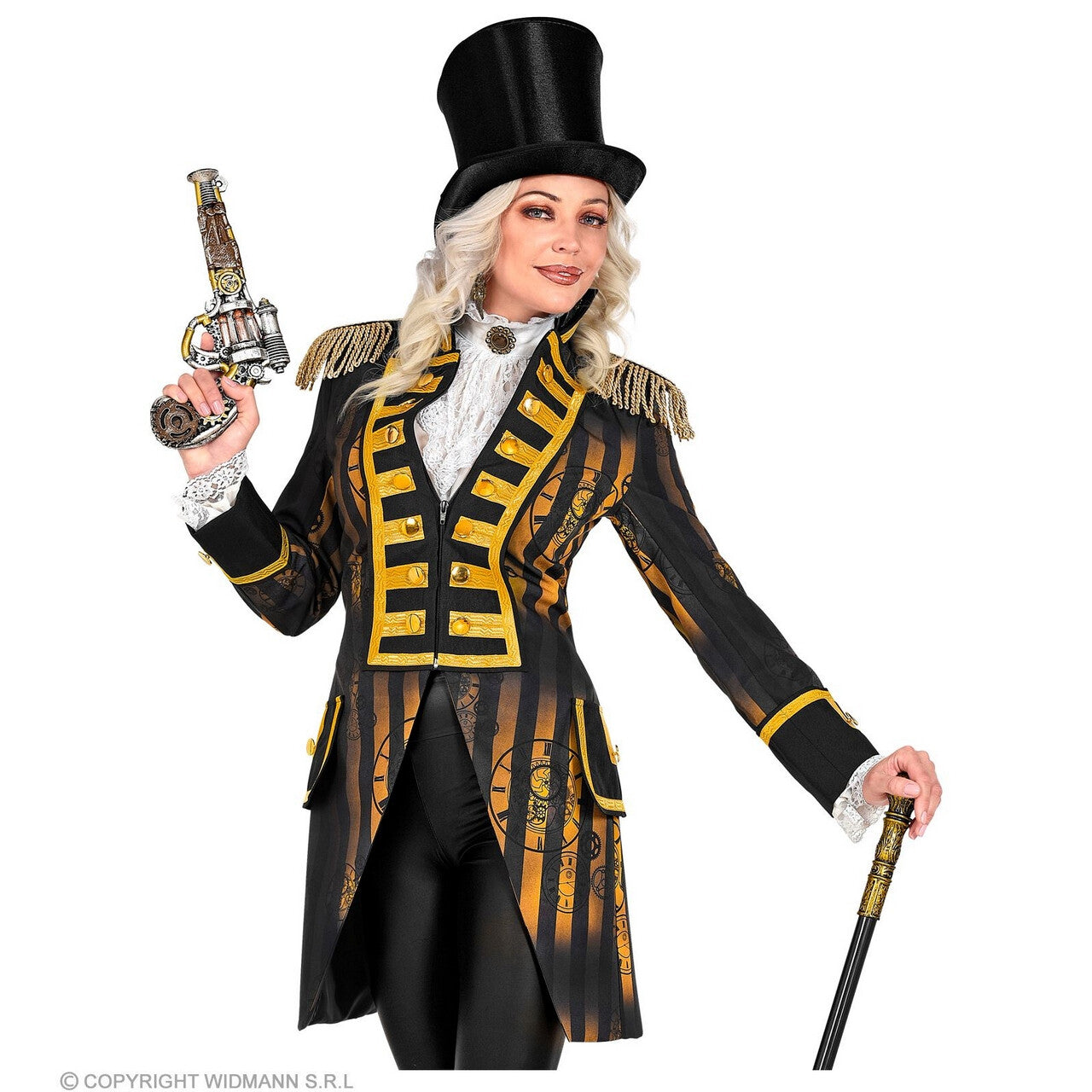 Op deze afbeelding zie je een Kostuums, van het merk Widmann. Tijdloze Parade Jas Steampunk Vrouw