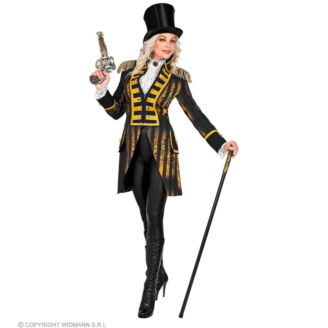 Op deze afbeelding zie je een Kostuums, van het merk Widmann. Tijdloze Parade Jas Steampunk Vrouw