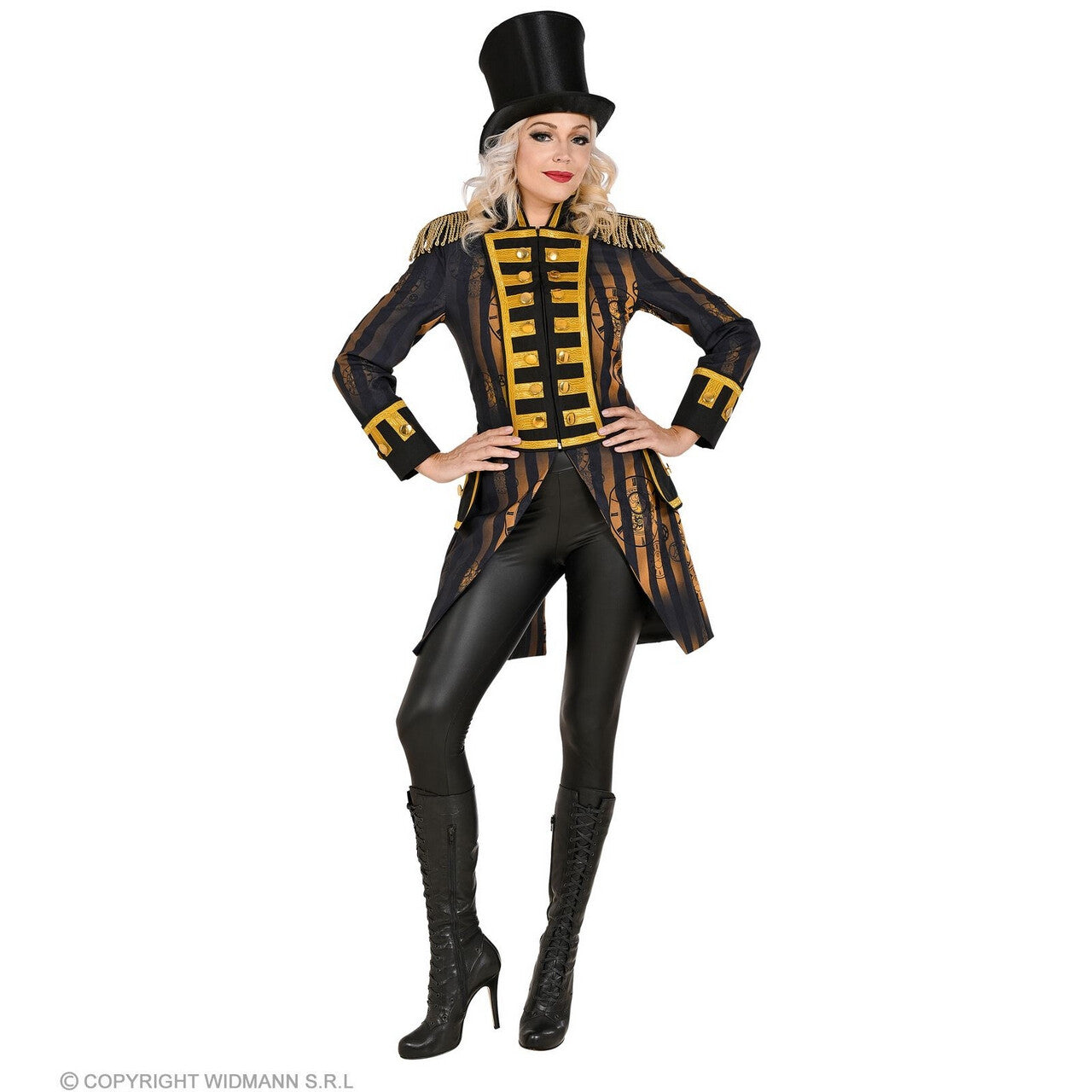Op deze afbeelding zie je een Kostuums, van het merk Widmann. Tijdloze Parade Jas Steampunk Vrouw