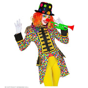 Op deze afbeelding zie je een Kostuums, van het merk Widmann. Confetti Boost Clown Slipjas Vrouw