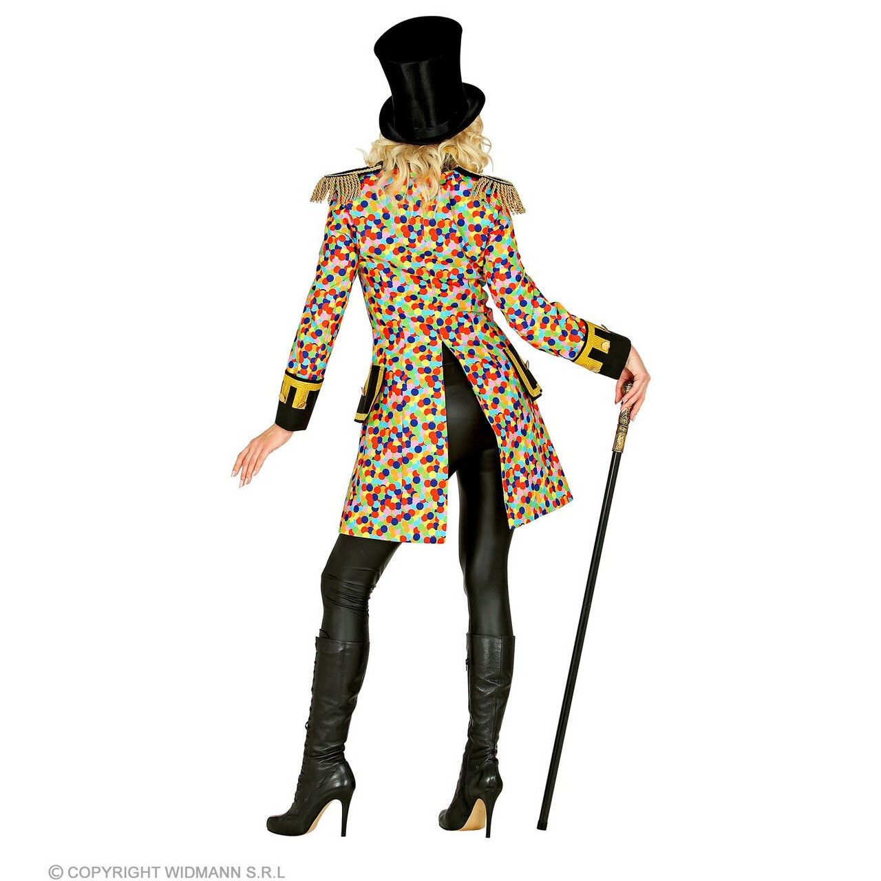 Op deze afbeelding zie je een Kostuums, van het merk Widmann. Confetti Boost Clown Slipjas Vrouw