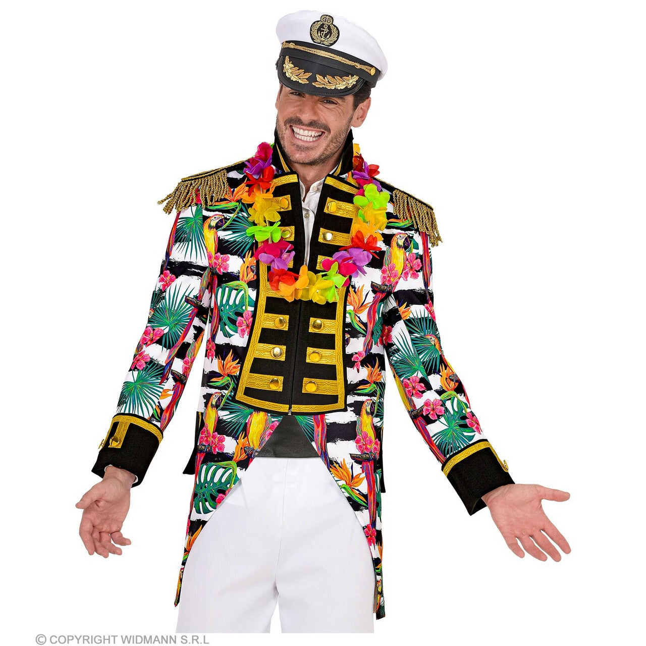 Op deze afbeelding zie je een Kostuums, van het merk Widmann. Kapitein Tropical Feestschip Man
