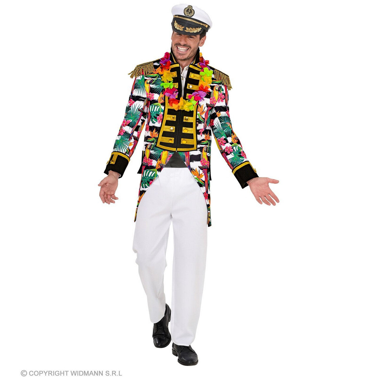 Op deze afbeelding zie je een Kostuums, van het merk Widmann. Kapitein Tropical Feestschip Man