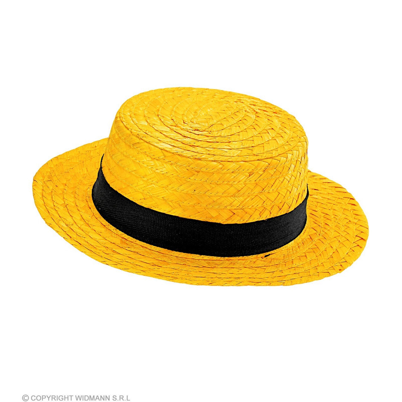 Op deze afbeelding zie je een Accessoires, van het merk Widmann. Luxe Chevalier Hoed Geel Met Zwarte Band