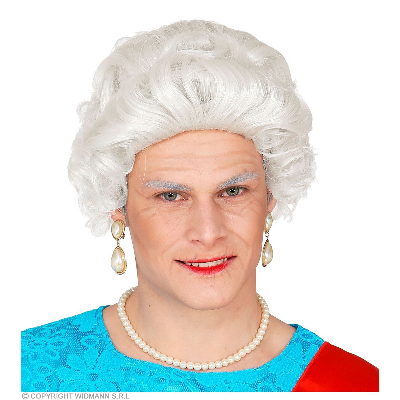 Op deze afbeelding zie je een Accessoires, van het merk Widmann. Pruik Koningin Van Engeland Lizzy