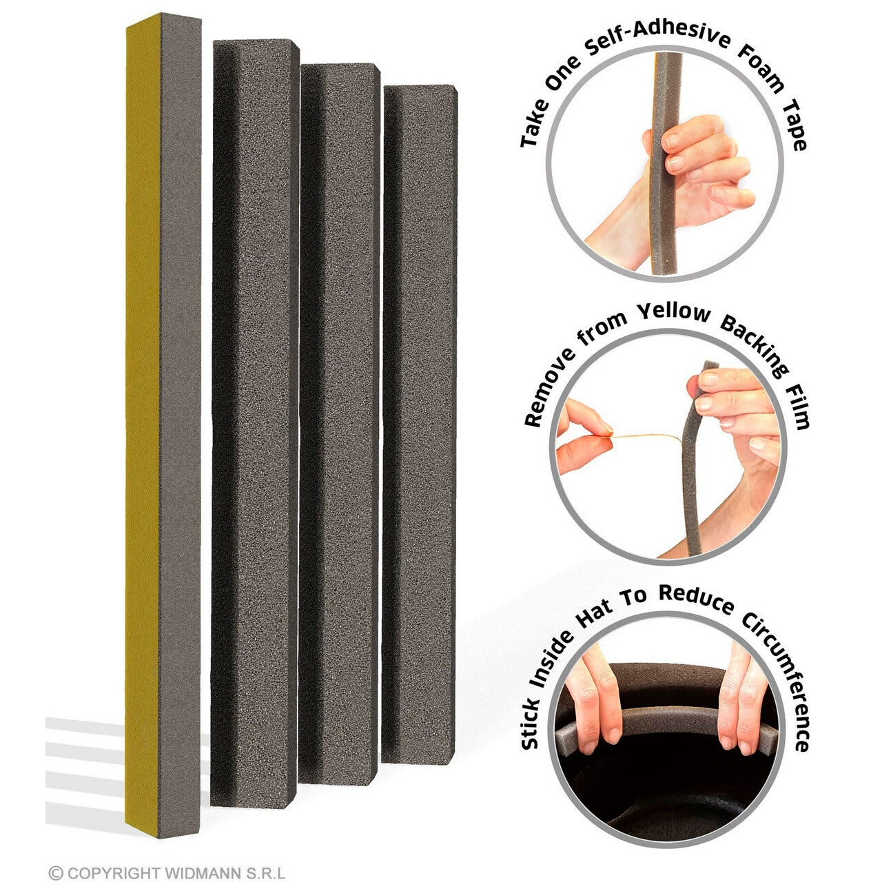 Op deze afbeelding zie je een Accessoires, van het merk Widmann. Hoed Verkleiner Zelfklevende Foam