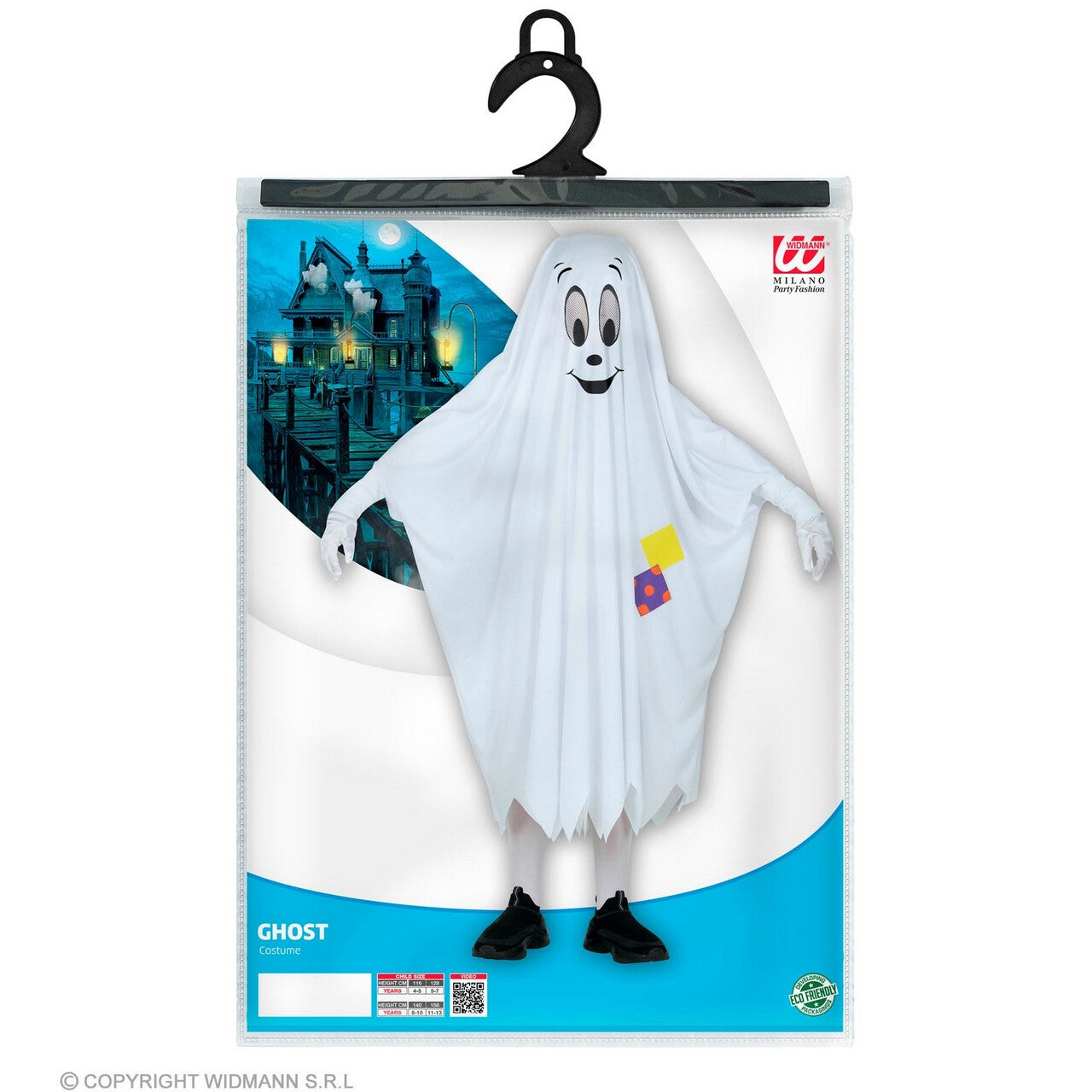 Op deze afbeelding zie je een Kostuums, van het merk Widmann. Het Vriendelijke Spookje Kind Kind Kostuum