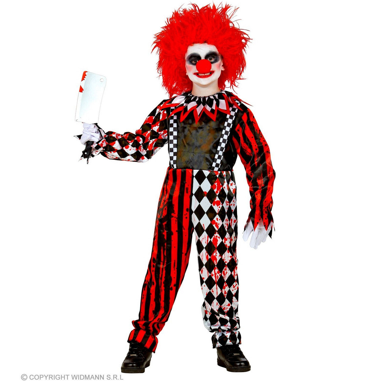 Op deze afbeelding zie je een Kostuums, van het merk Widmann. Om Bang Van Te Worden Horror Clown Kind Jongen Kostuum