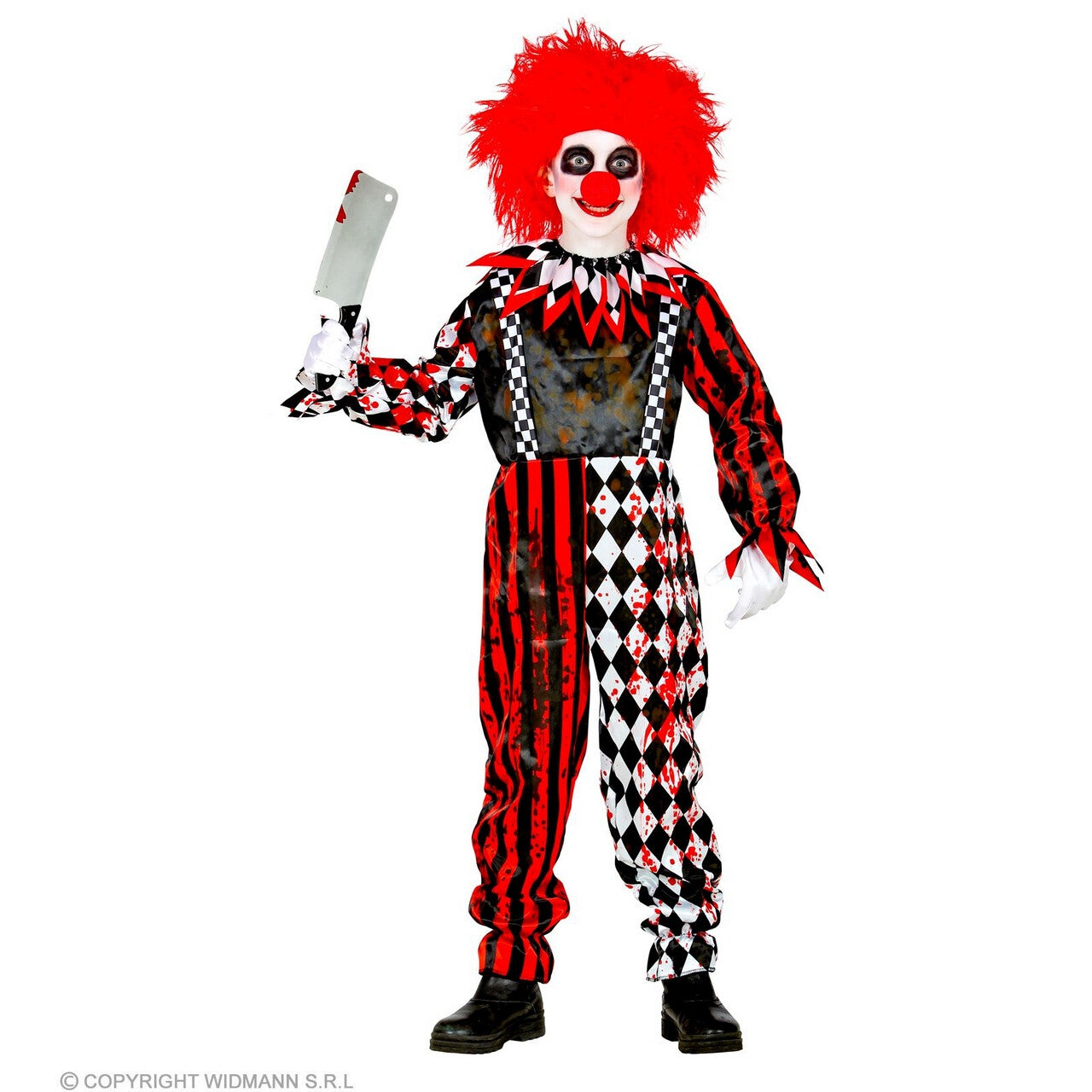 Op deze afbeelding zie je een Kostuums, van het merk Widmann. Om Bang Van Te Worden Horror Clown Kind Jongen Kostuum