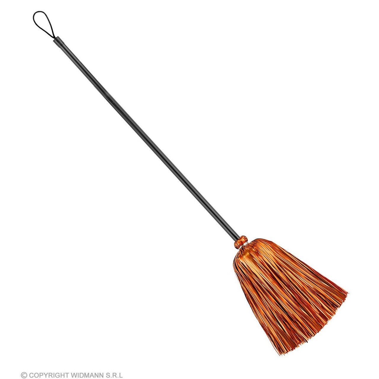 Op deze afbeelding zie je een Accessoires, van het merk Widmann. Heksenbezem Oranje Folie 92 Centimeter