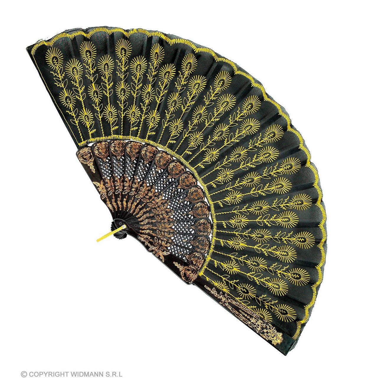 Op deze afbeelding zie je een Accessoires, van het merk Widmann. Spaanse Kanten Waaier Goud