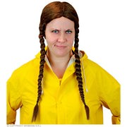 Op deze afbeelding zie je een Accessoires, van het merk Widmann. Boerse Heidi Vlechten Pruik Bruin