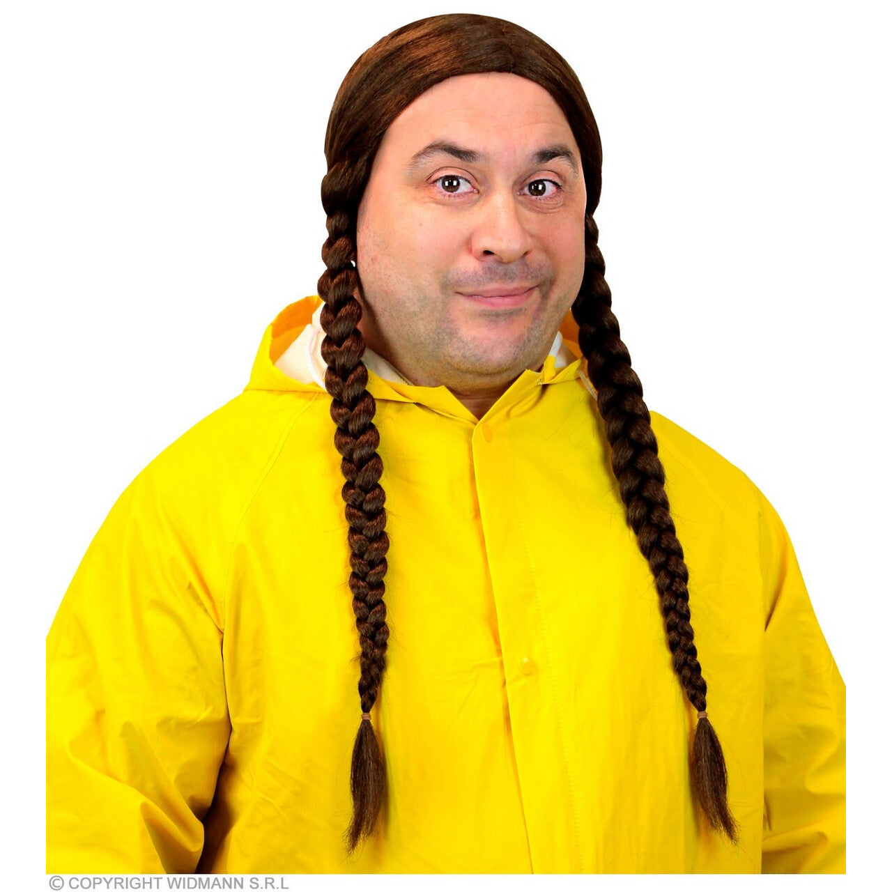Op deze afbeelding zie je een Accessoires, van het merk Widmann. Boerse Heidi Vlechten Pruik Bruin