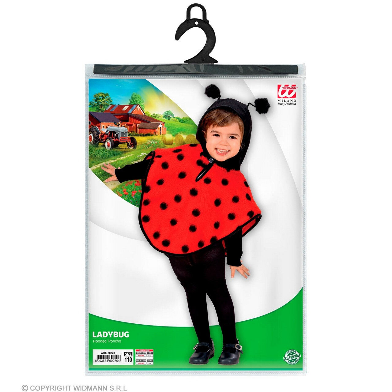 Op deze afbeelding zie je een Kostuums, van het merk Widmann. Megalief Lieveheersbeestje Poncho Kind Kostuum