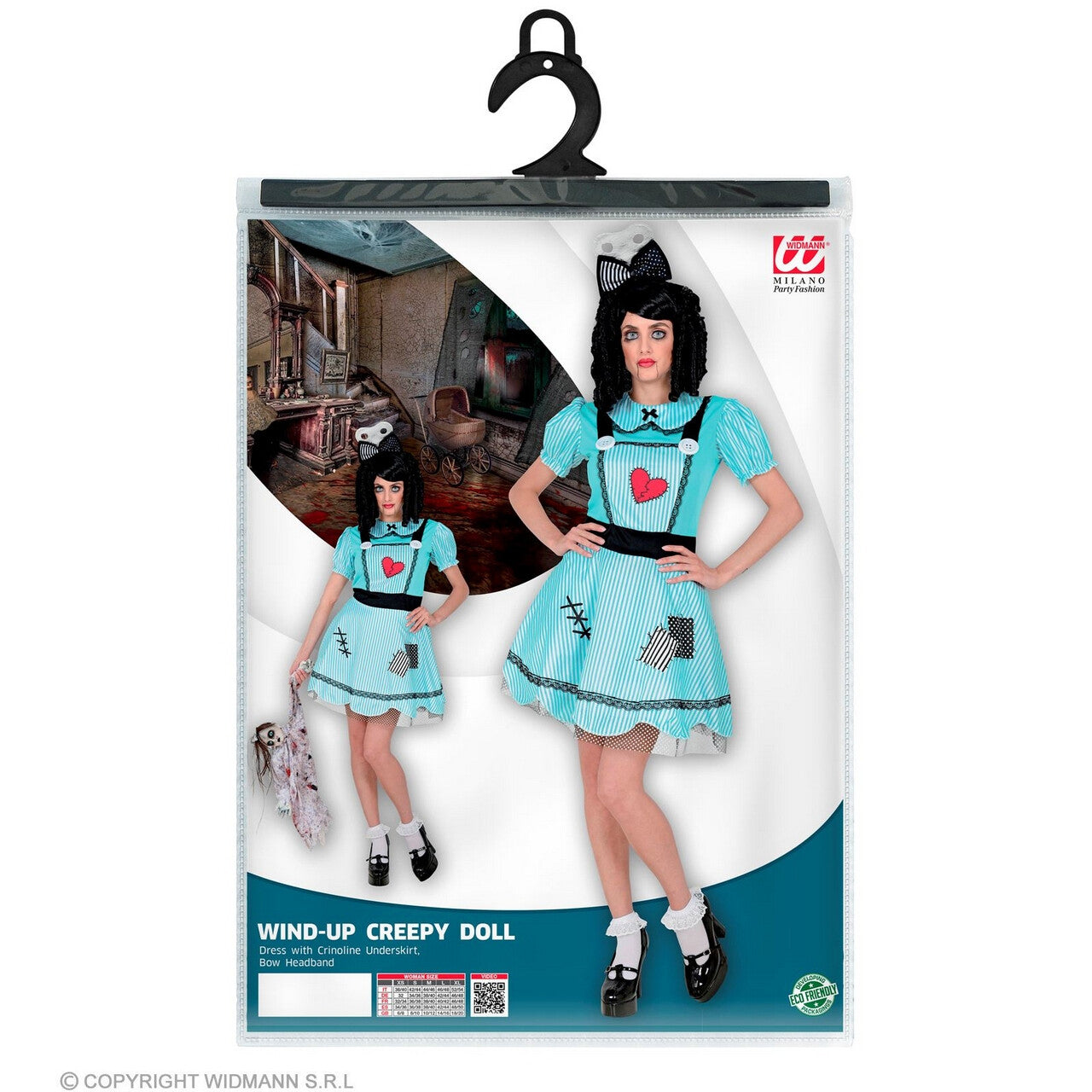 Op deze afbeelding zie je een Kostuums, van het merk Widmann. Schattige Freaky Pop Vrouw Kostuum