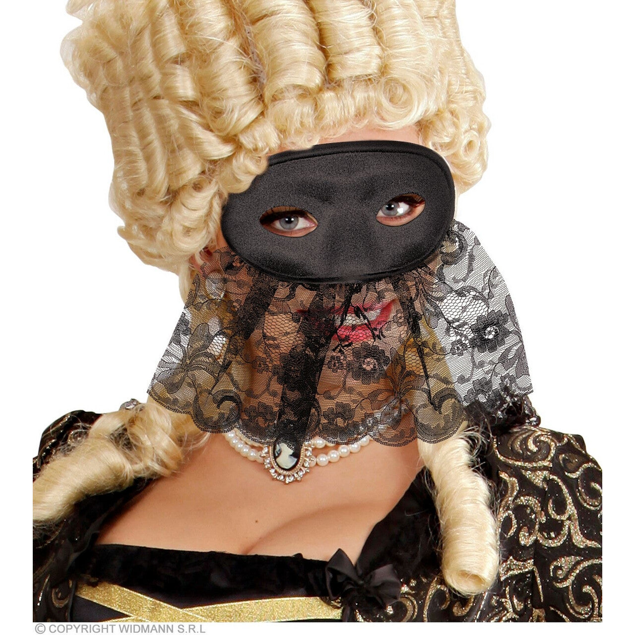 Op deze afbeelding zie je een Accessoires, van het merk Widmann. Mysterieus Oogmasker Carmen Met Sluier
