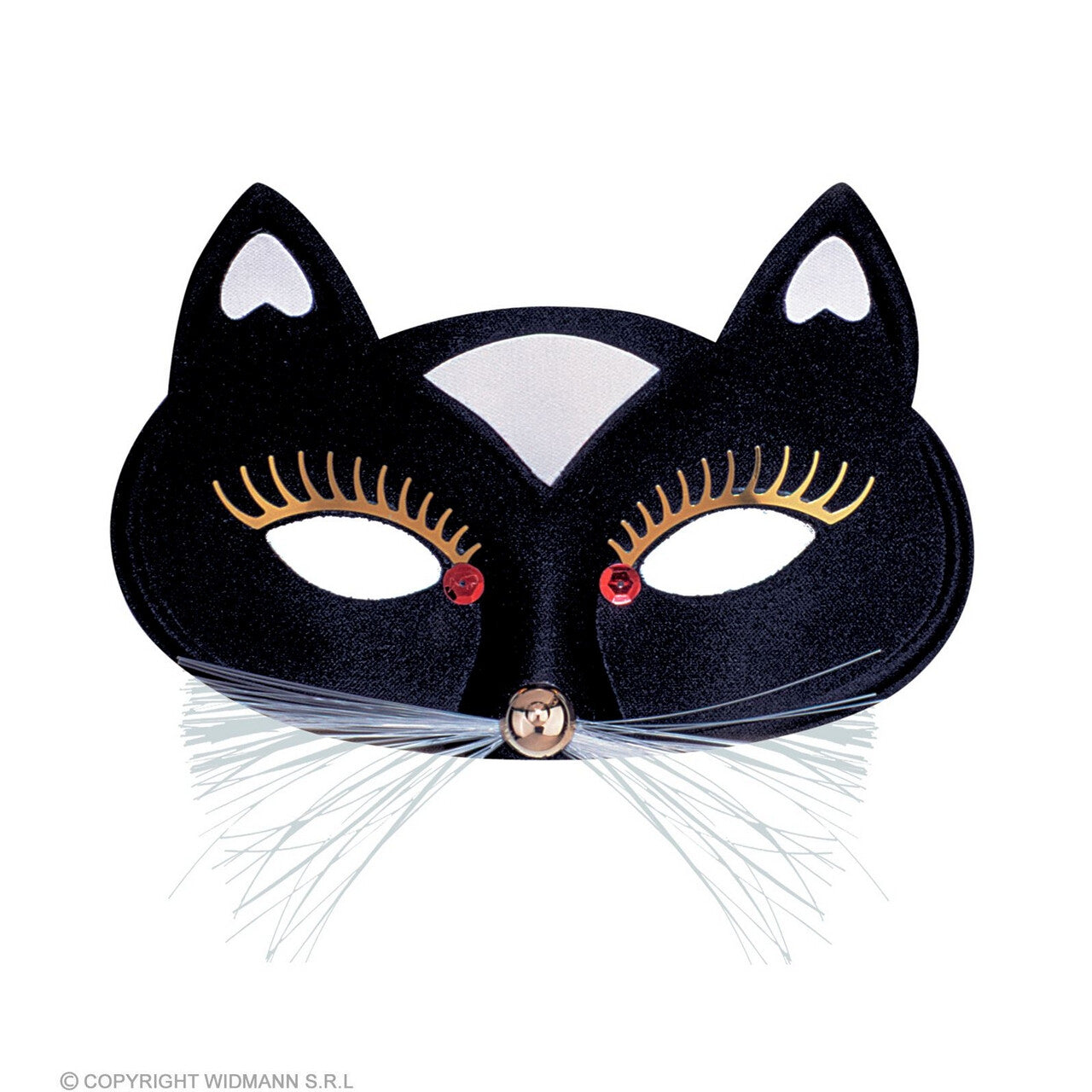 Op deze afbeelding zie je een Accessoires, van het merk Widmann. Oogmasker Kat Met Snorharen, Zwart