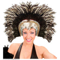 Hoofdbedekking Met Glitters En Veren Samba Zilver