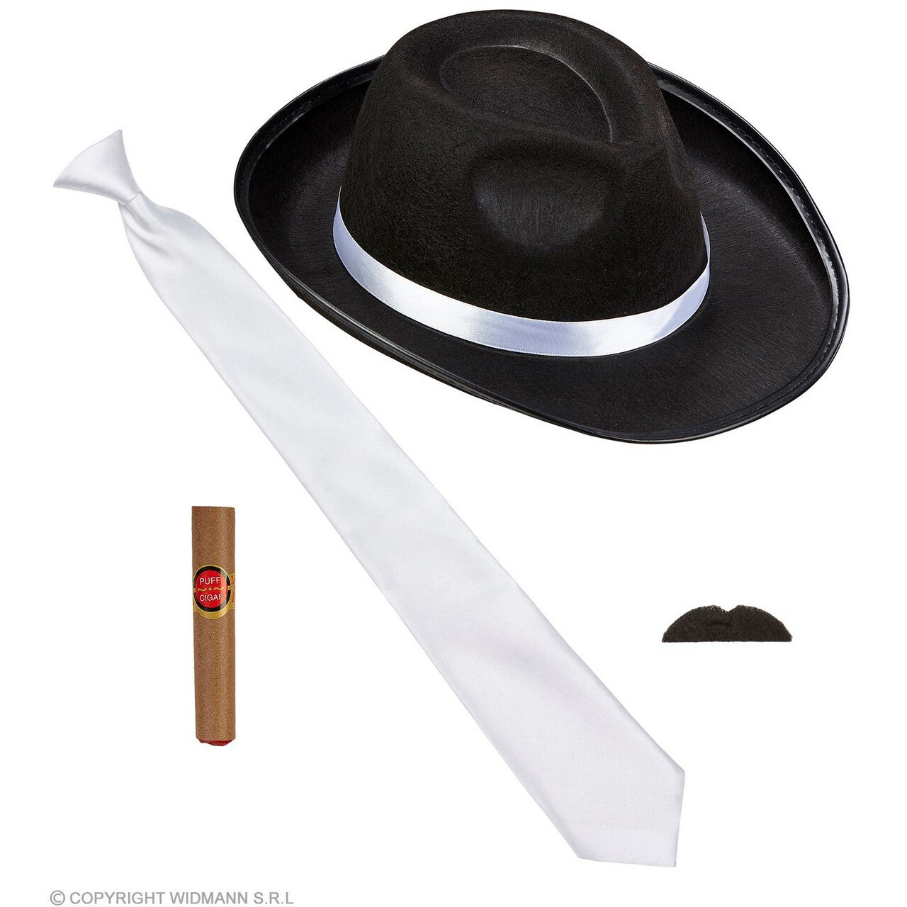 Op deze afbeelding zie je een Accessoires, van het merk Widmann. Maffe Maffia Accessoire Set Zwart