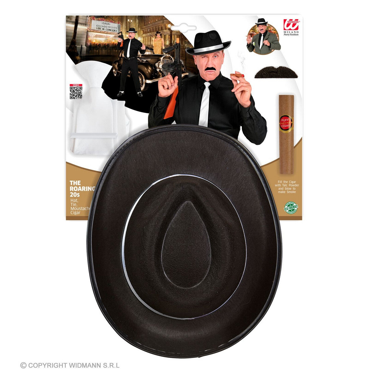 Op deze afbeelding zie je een Accessoires, van het merk Widmann. Maffe Maffia Accessoire Set Zwart