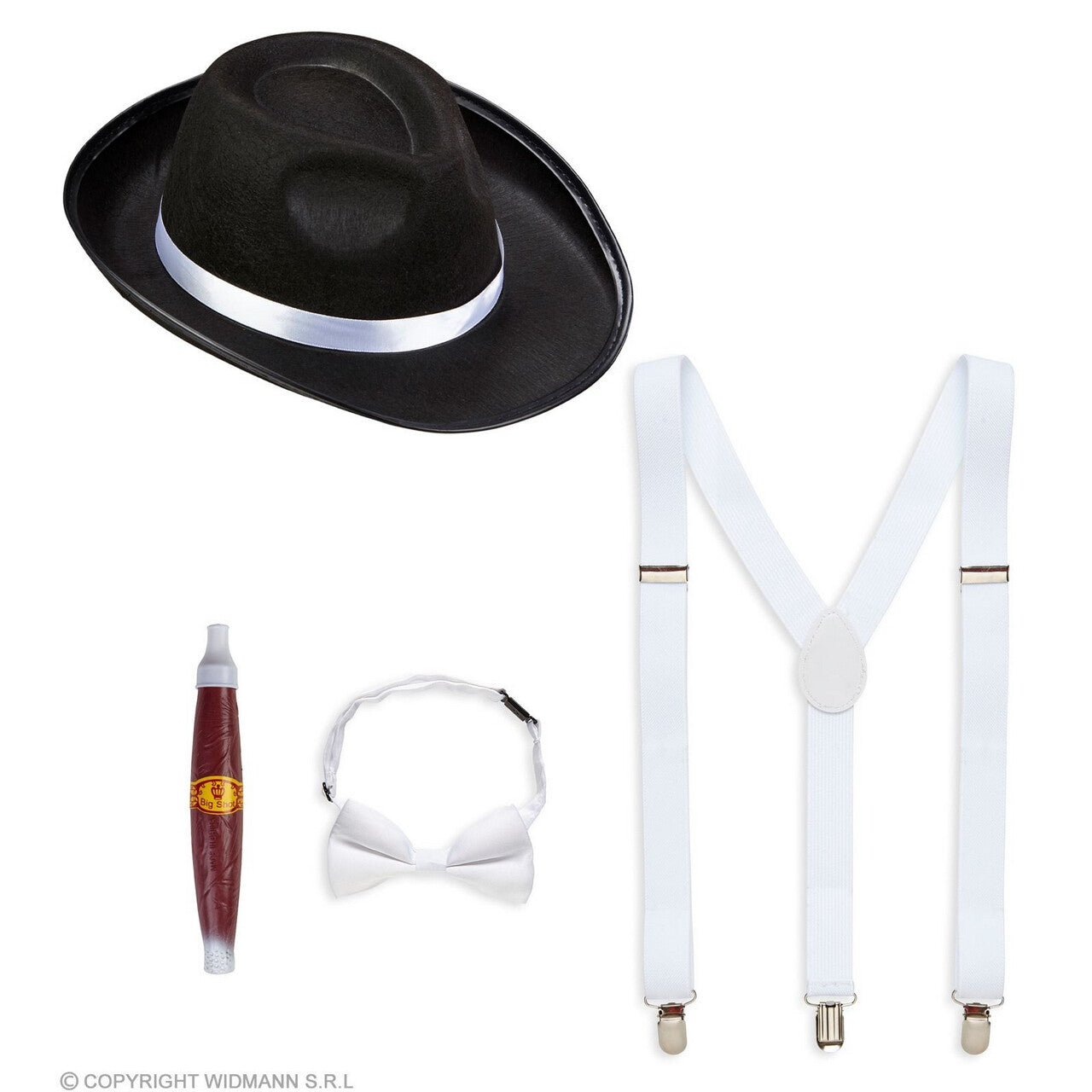 Op deze afbeelding zie je een Accessoires, van het merk Widmann. Italiaanse Gangster Accessoire Set