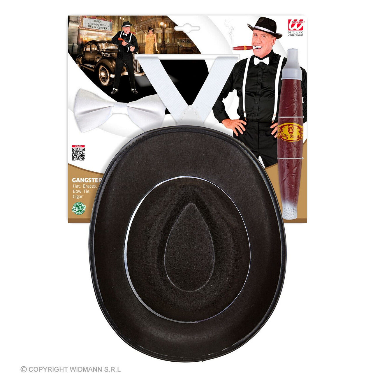 Op deze afbeelding zie je een Accessoires, van het merk Widmann. Italiaanse Gangster Accessoire Set