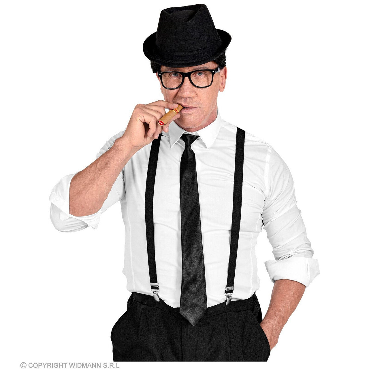 Op deze afbeelding zie je een Accessoires, van het merk Widmann. Koning Van De Blues Accessoire Set Zwart