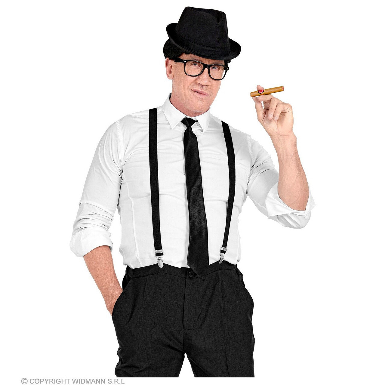 Op deze afbeelding zie je een Accessoires, van het merk Widmann. Koning Van De Blues Accessoire Set Zwart