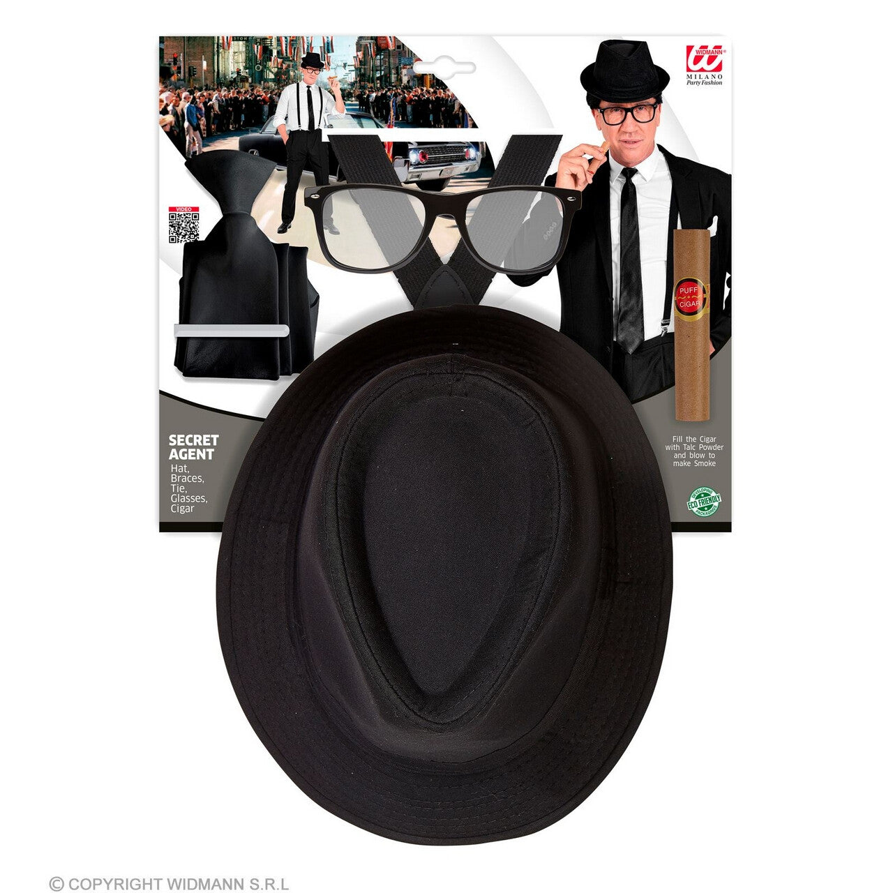 Op deze afbeelding zie je een Accessoires, van het merk Widmann. Koning Van De Blues Accessoire Set Zwart