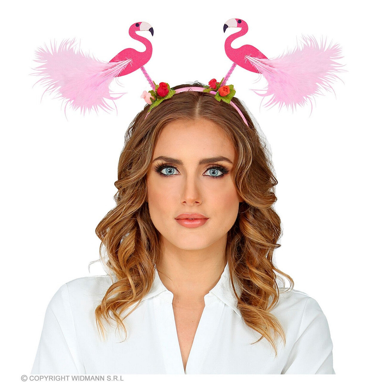 Op deze afbeelding zie je een Accessoires, van het merk Widmann. Geinige Roze Flamingo Bopper