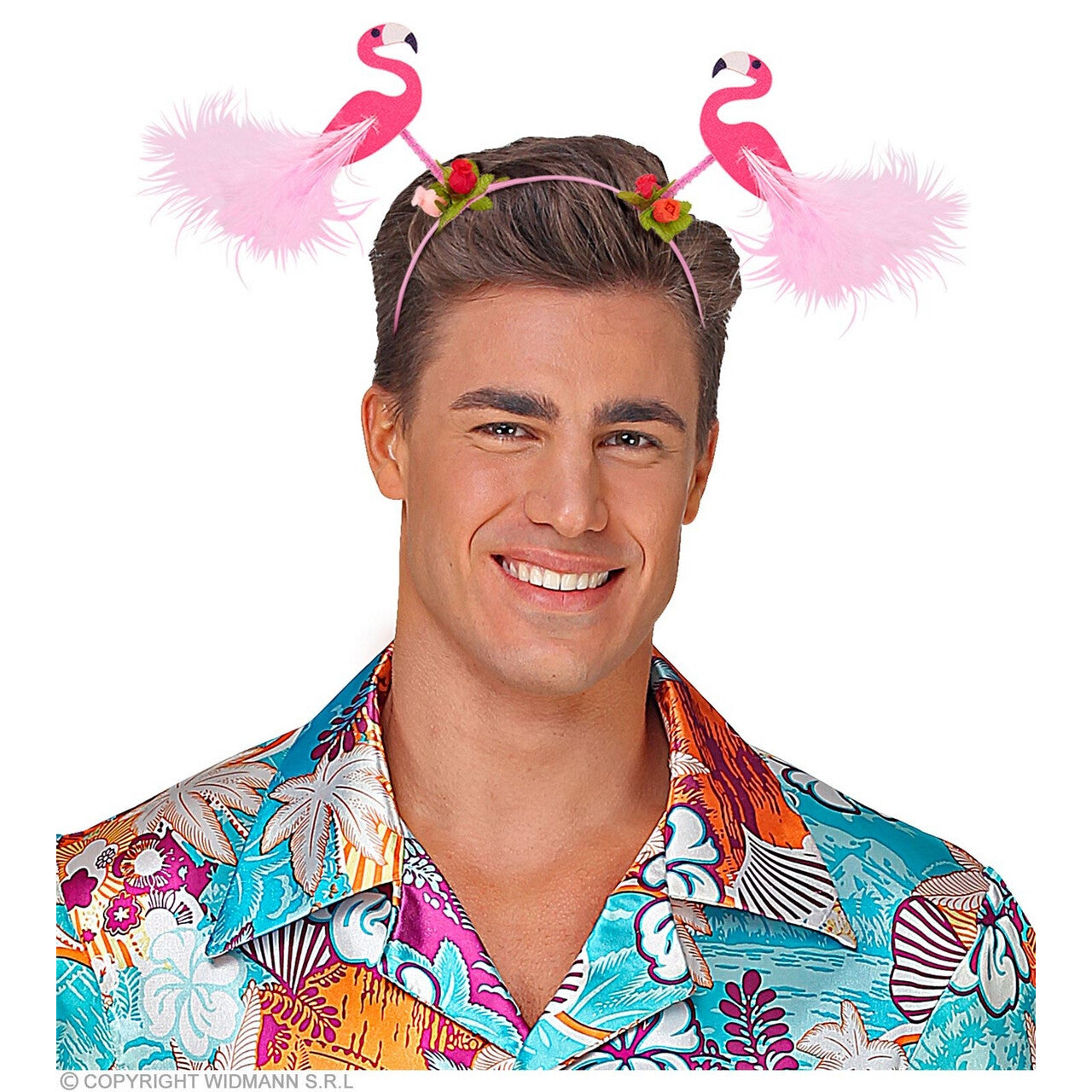Op deze afbeelding zie je een Accessoires, van het merk Widmann. Geinige Roze Flamingo Bopper