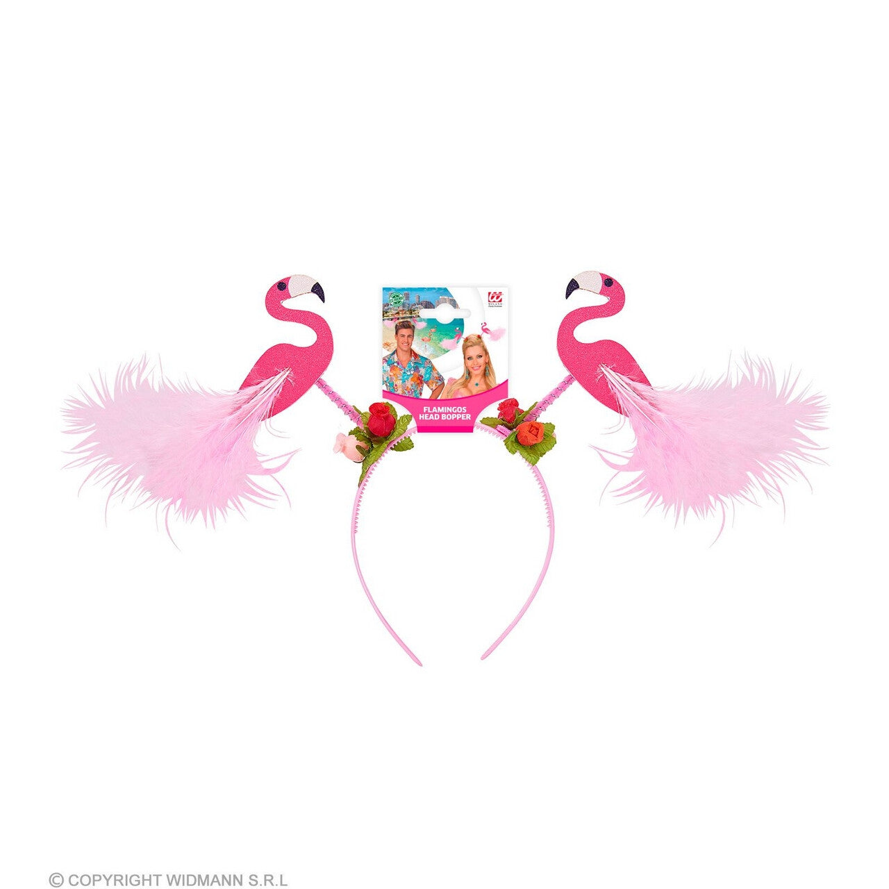 Op deze afbeelding zie je een Accessoires, van het merk Widmann. Geinige Roze Flamingo Bopper