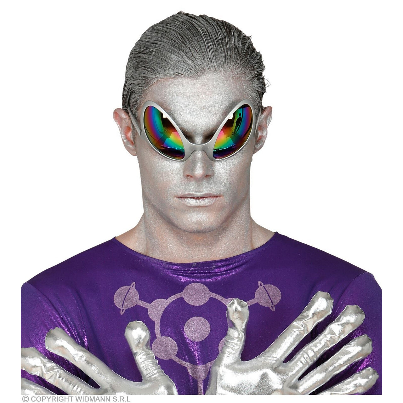 Op deze afbeelding zie je een Accessoires, van het merk Widmann. Freaky Alien Vlieg Bril