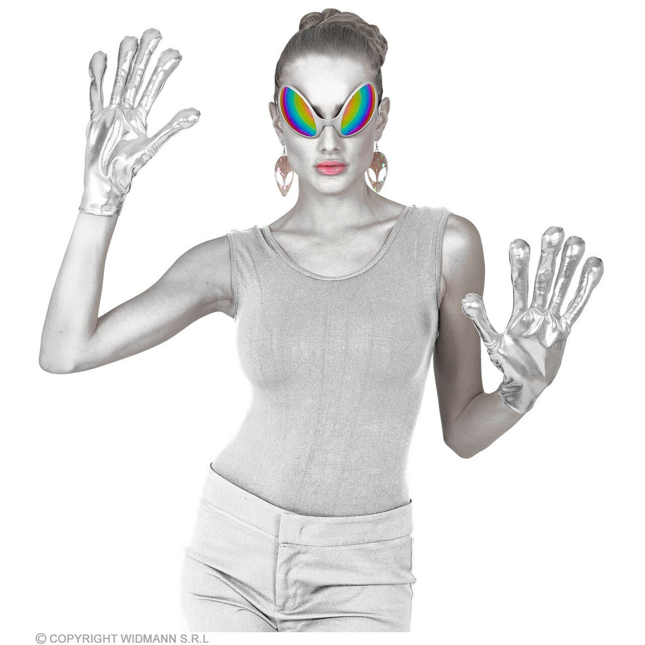 Op deze afbeelding zie je een Accessoires, van het merk Widmann. Freaky Alien Vlieg Bril
