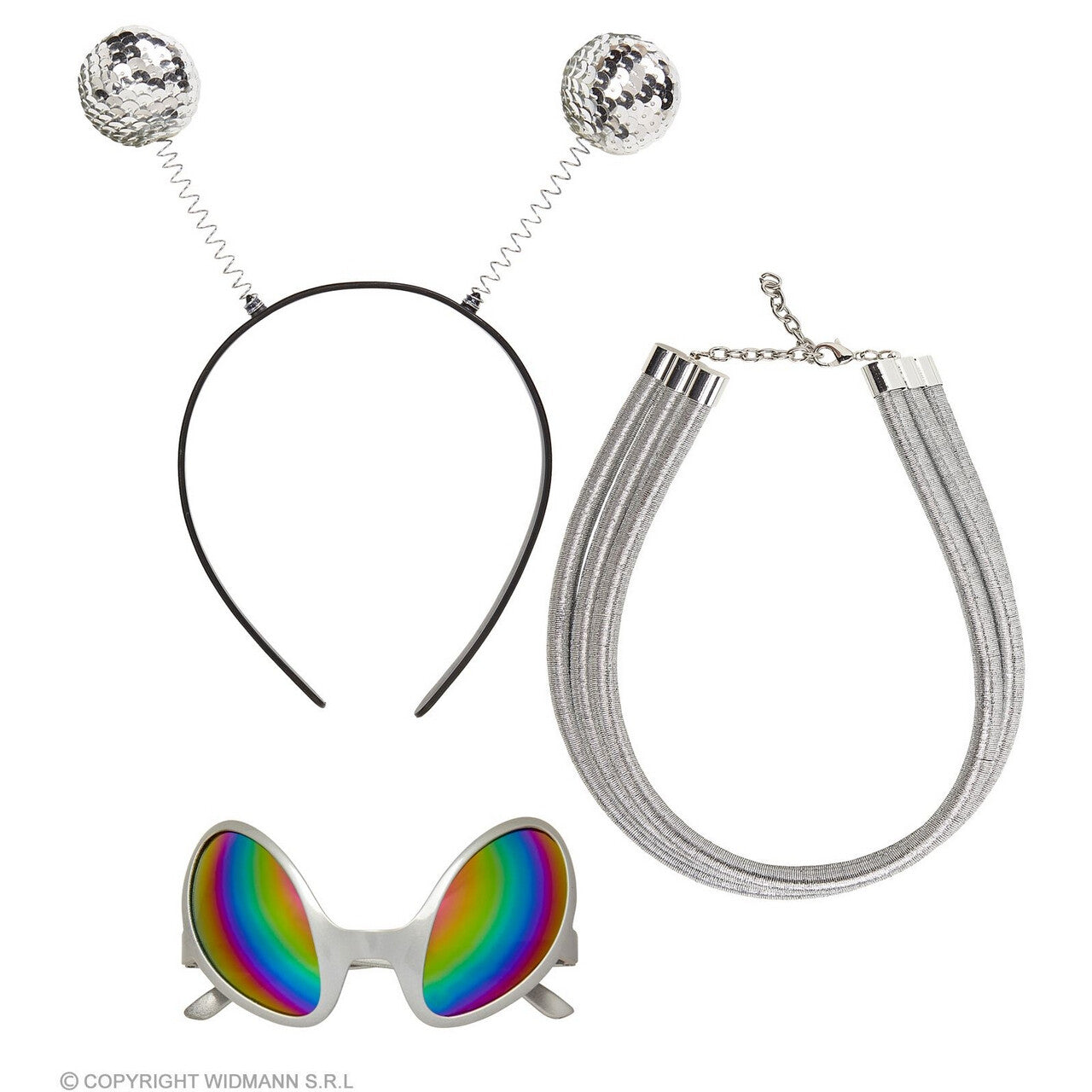 Op deze afbeelding zie je een Accessoires, van het merk Widmann. Ruimte Wezen Alien Accessoire Set