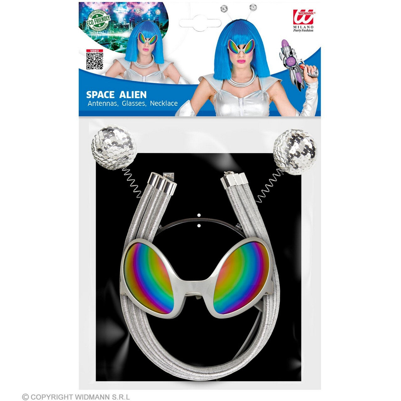 Op deze afbeelding zie je een Accessoires, van het merk Widmann. Ruimte Wezen Alien Accessoire Set