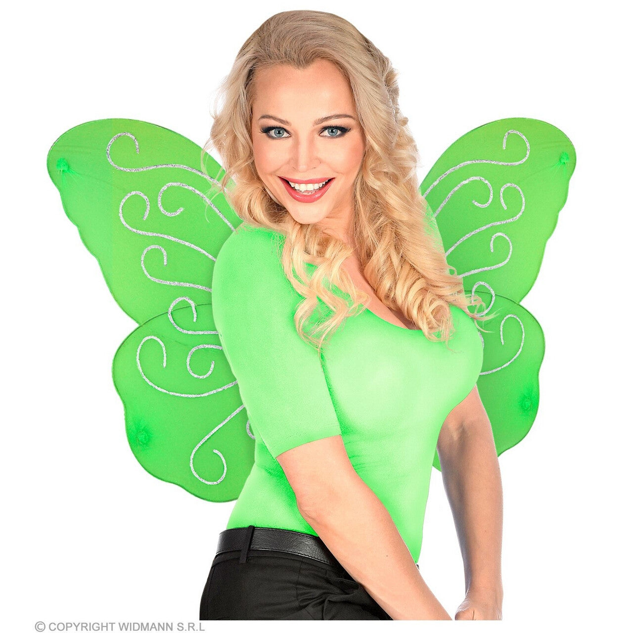 Op deze afbeelding zie je een Accessoires, van het merk Widmann. Fabelachtige Groene Glitter Vleugels Bosfee