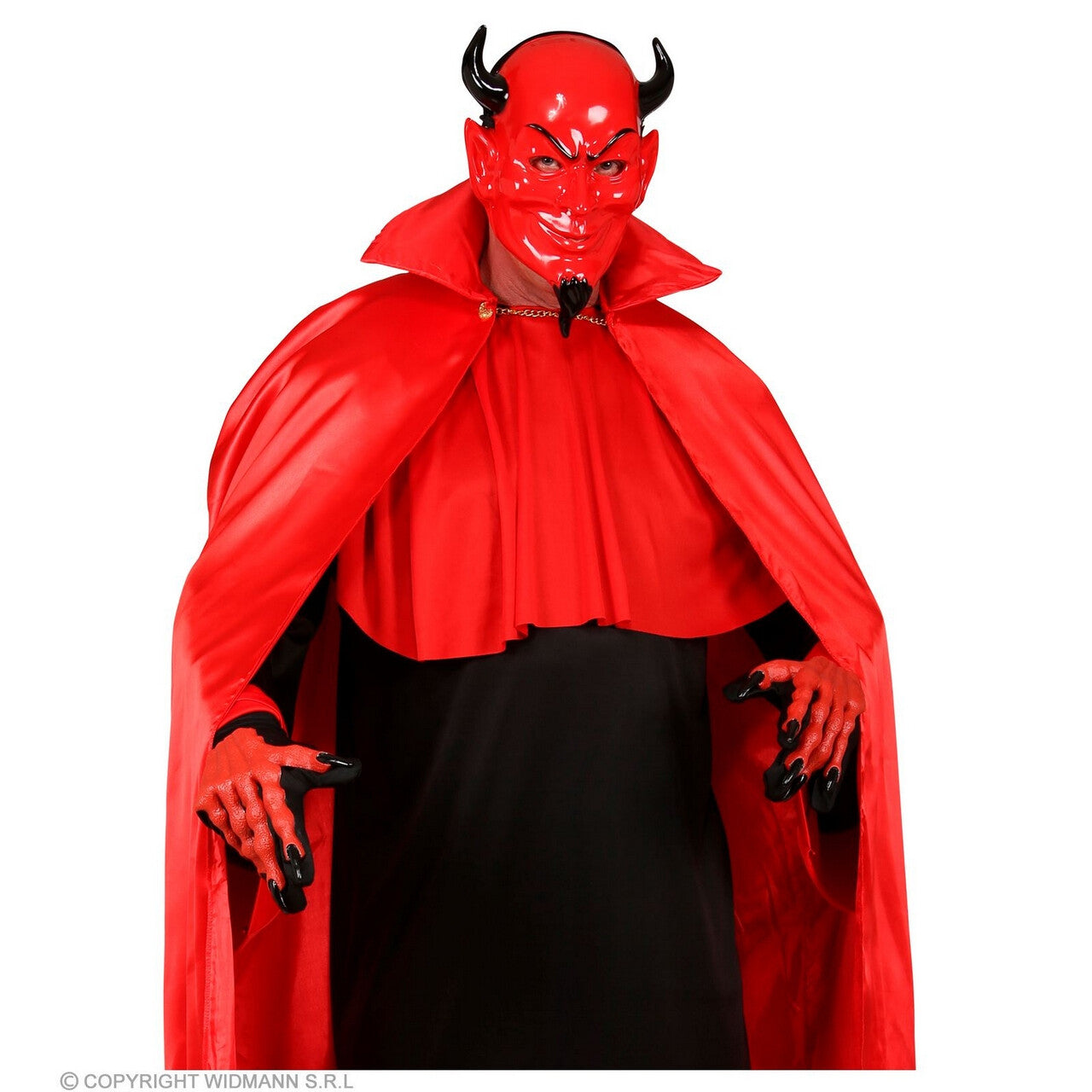 Op deze afbeelding zie je een Accessoires, van het merk Widmann. Rode Duivel Masker Met Hoorntjes