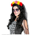 Dia De Los Muertos Sluier Met Gekleurde Bloemen