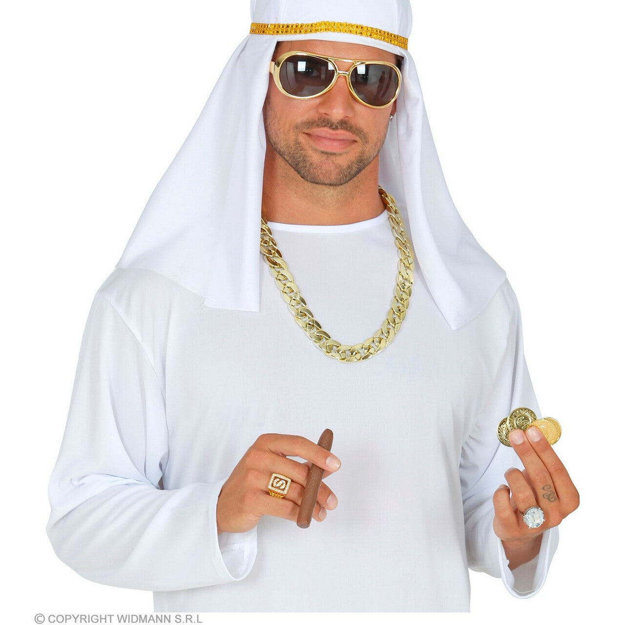 Op deze afbeelding zie je een Accessoires, van het merk Widmann. Rijke Stinkerd Set Van Dollar Munten, 100 Stuks