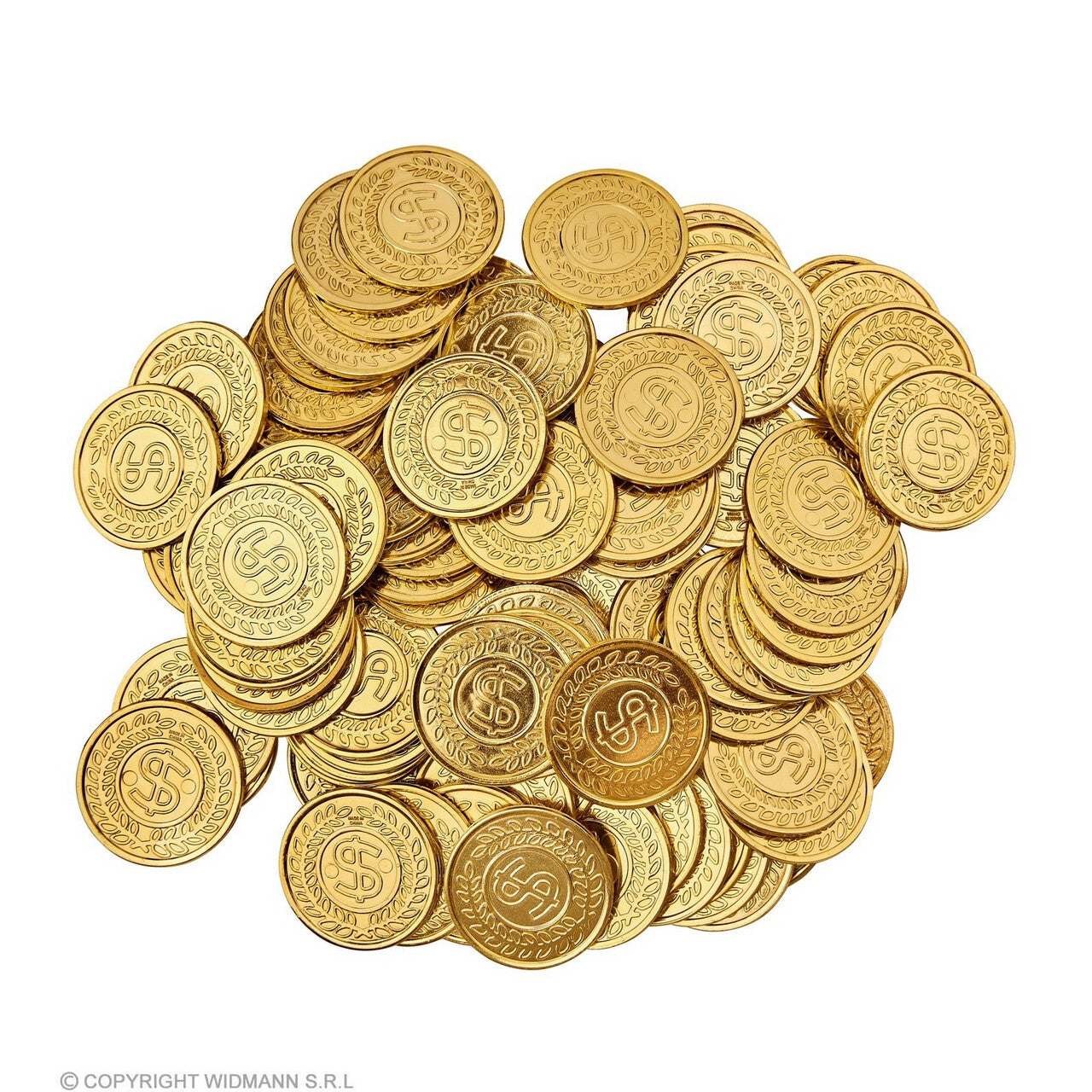 Op deze afbeelding zie je een Accessoires, van het merk Widmann. Rijke Stinkerd Set Van Dollar Munten, 100 Stuks