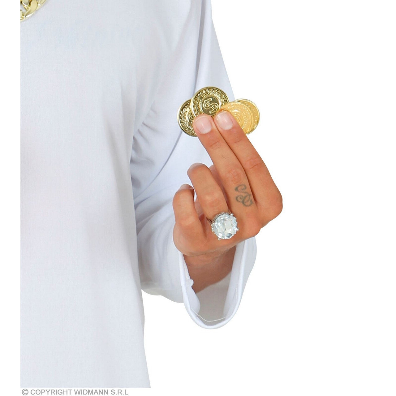 Op deze afbeelding zie je een Accessoires, van het merk Widmann. Rijke Stinkerd Set Van Dollar Munten, 100 Stuks