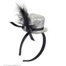 Jaren 20 Mini Glitter Hoed Zilver