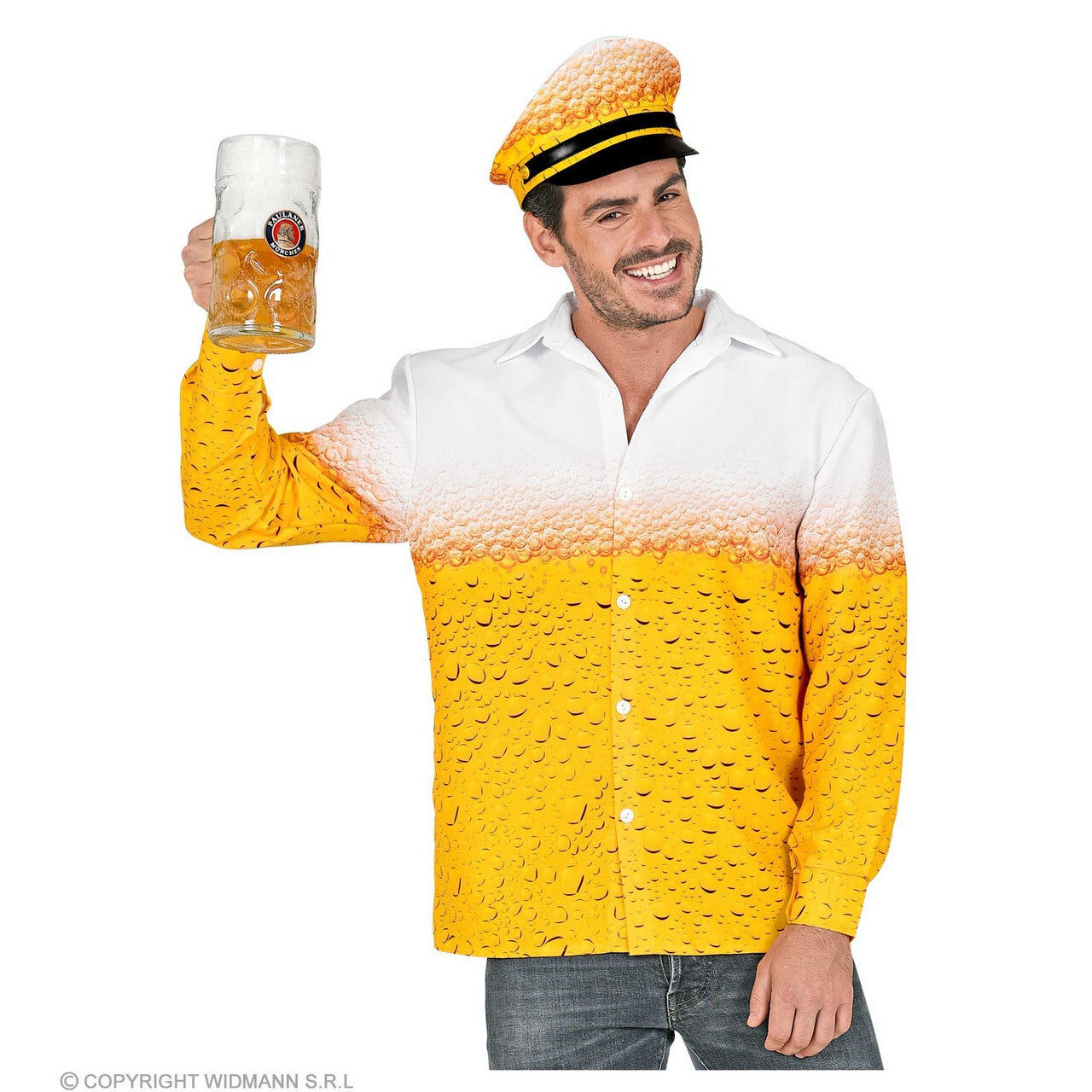 Op deze afbeelding zie je een Kostuums, van het merk Widmann. Kapitein Van De Bierboot Man Kostuum