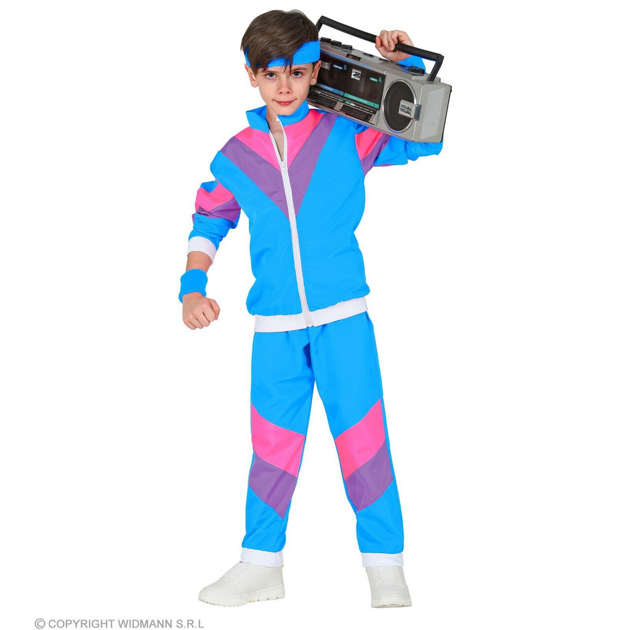 Op deze afbeelding zie je een Kostuums, van het merk Widmann. Lekker Sportief Trainingspak Blauw Kind Kind Kostuum
