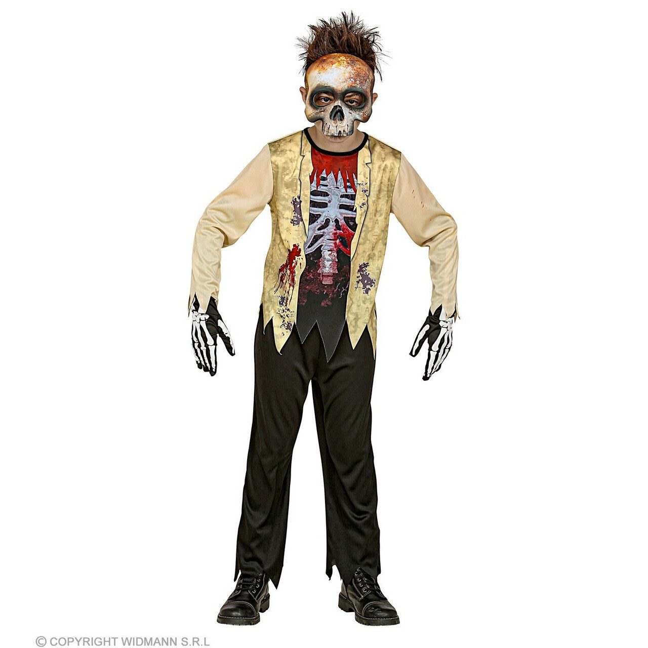 Op deze afbeelding zie je een Kostuums, van het merk Widmann. Zin In Een Hapje Zombie Kind Jongen Kostuum