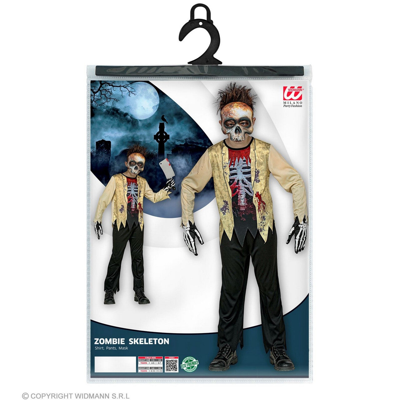Op deze afbeelding zie je een Kostuums, van het merk Widmann. Zin In Een Hapje Zombie Kind Jongen Kostuum