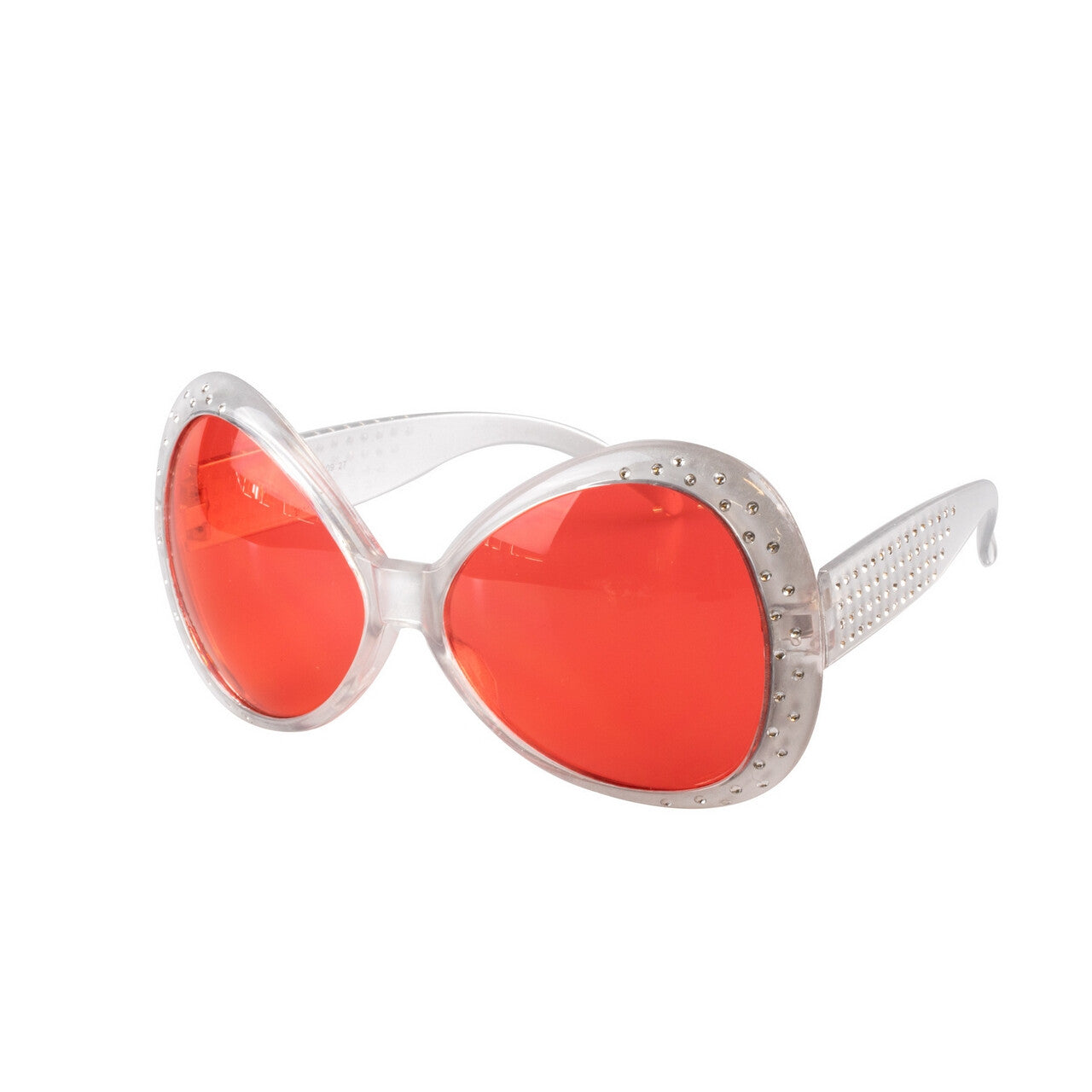 Op deze afbeelding zie je een Accessoires, van het merk Wilbers. Space Bril Met Rode Glazen Met Glittersteentjes