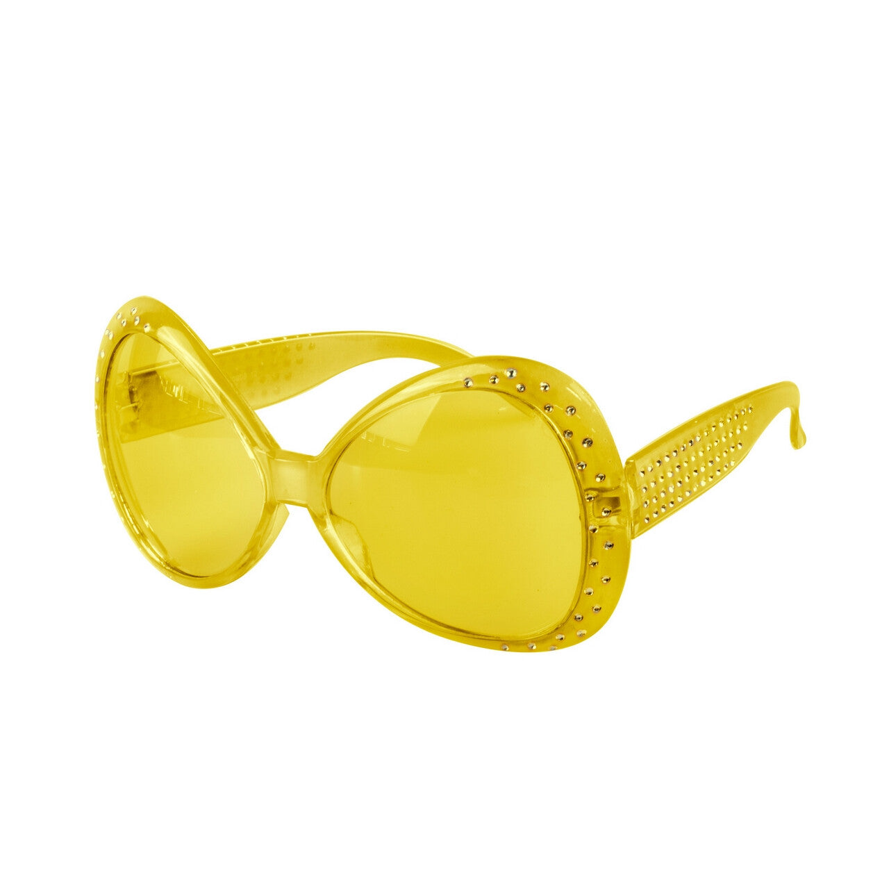 Op deze afbeelding zie je een Accessoires, van het merk Wilbers. Gele Bril Met Glittersteentjes