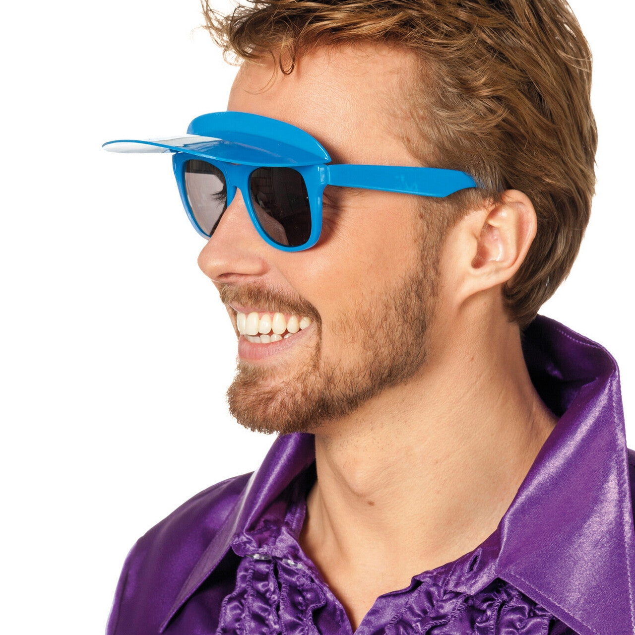 Op deze afbeelding zie je een Accessoires, van het merk Wilbers. Bril Met Zonneklep Blauw